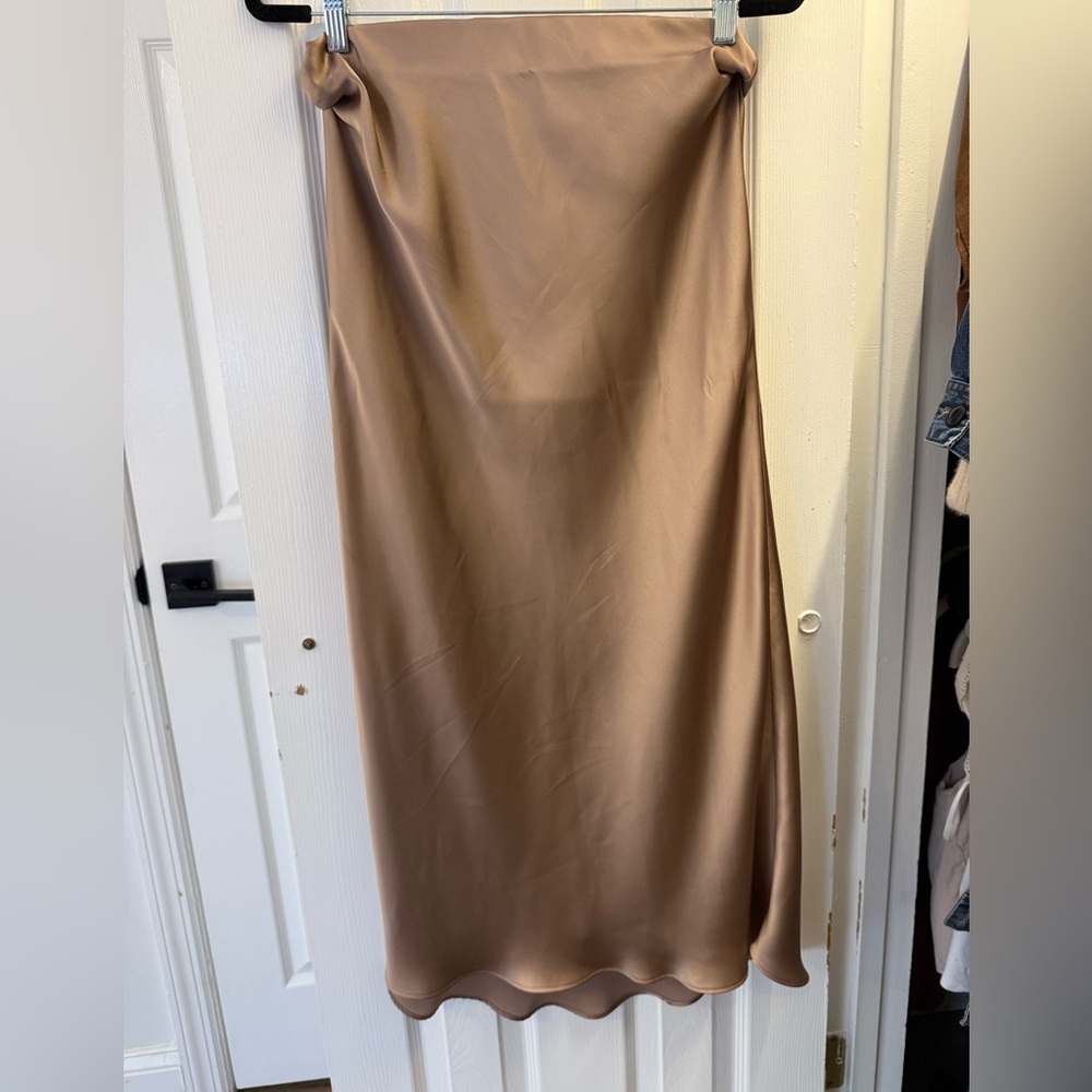 Zara Satin Effect Midi Skirt